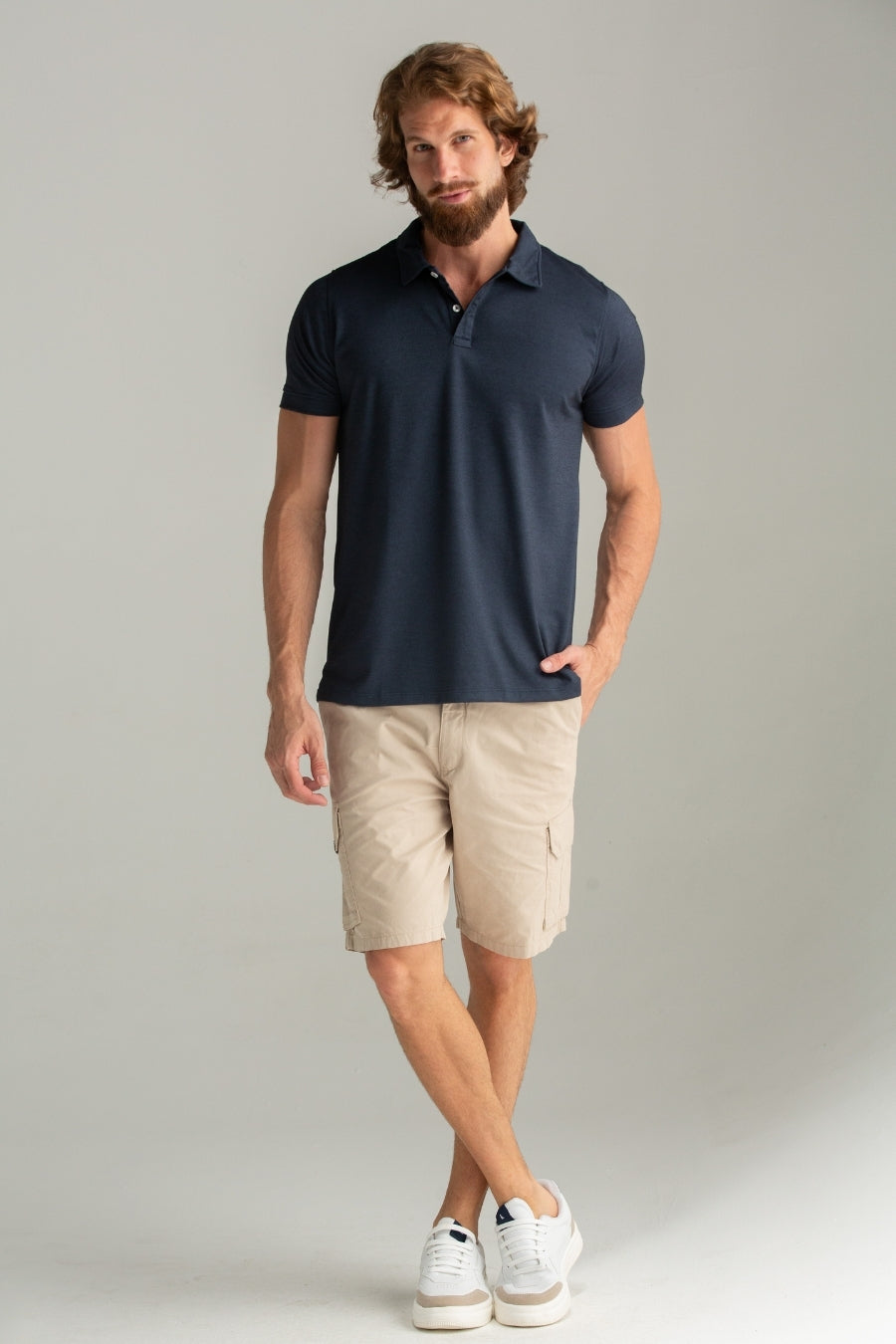 POLO PIQUET PIMA MARINHO