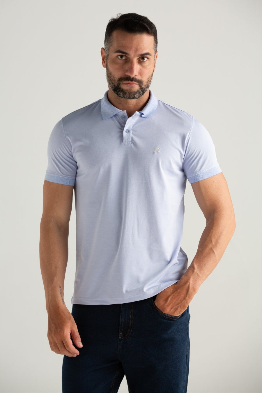 POLO OLIMPO GOLD AZUL CLARO