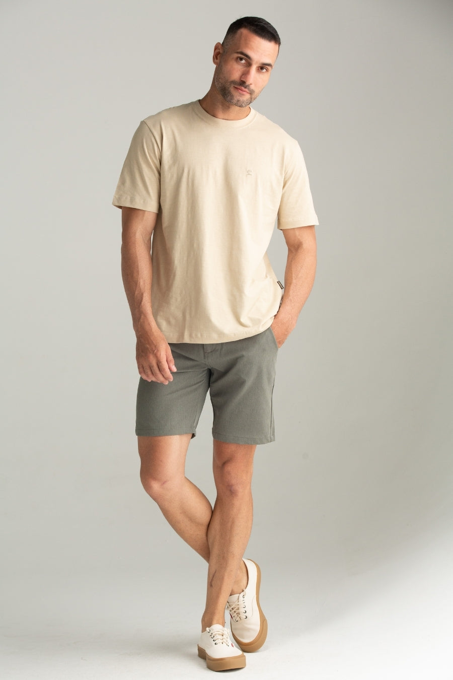 CAMISETA SLIM FLAME LIGHT BEGE