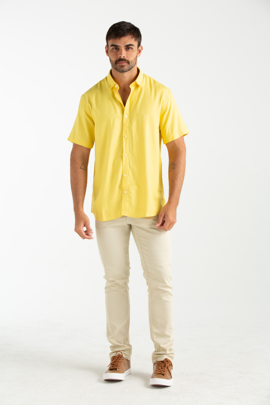 CAMISA MANGA CURTA TEC. LISO VIKING AMARELO