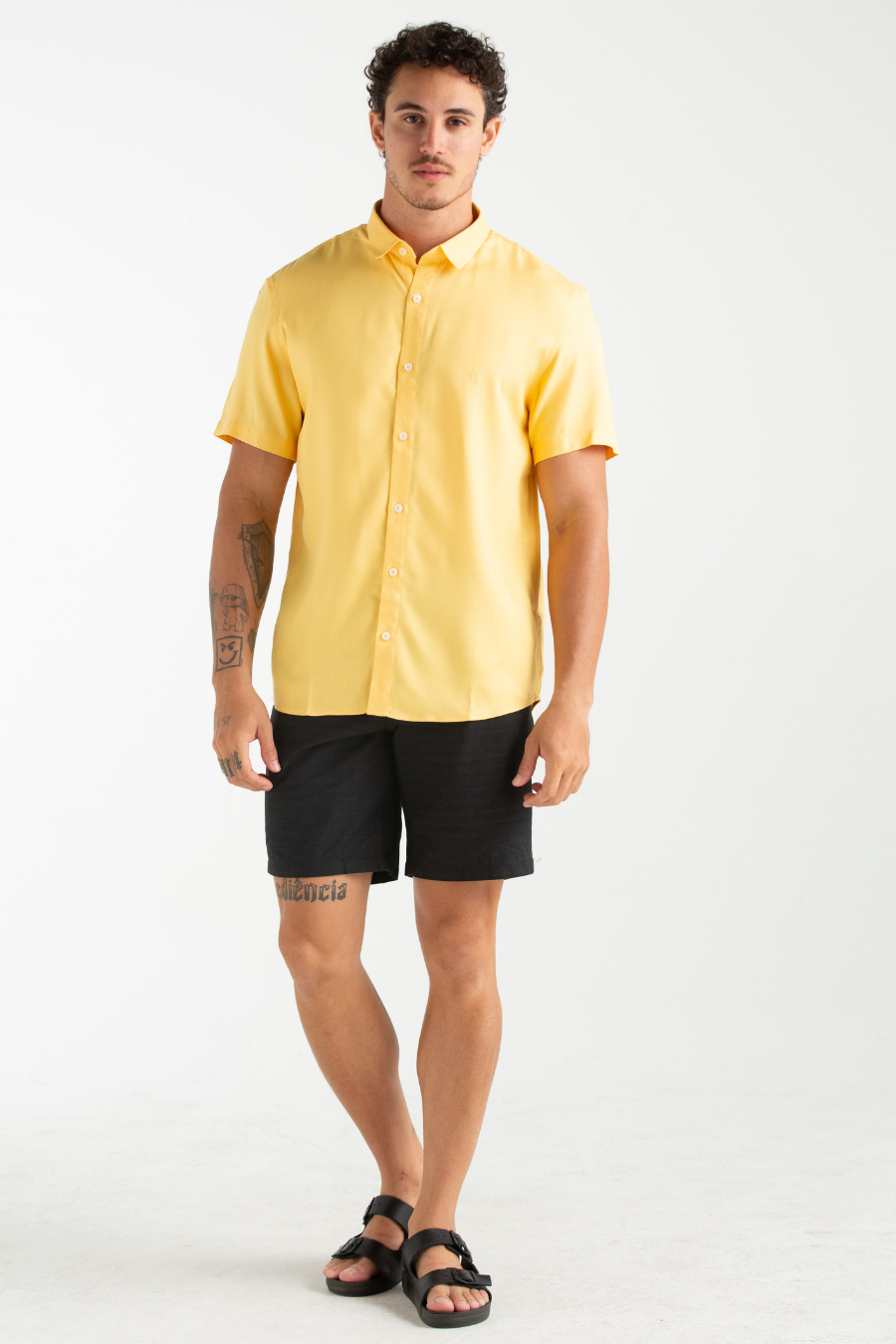 CAMISA MANGA CURTA TEC. LISO VIKING MOSTARDA