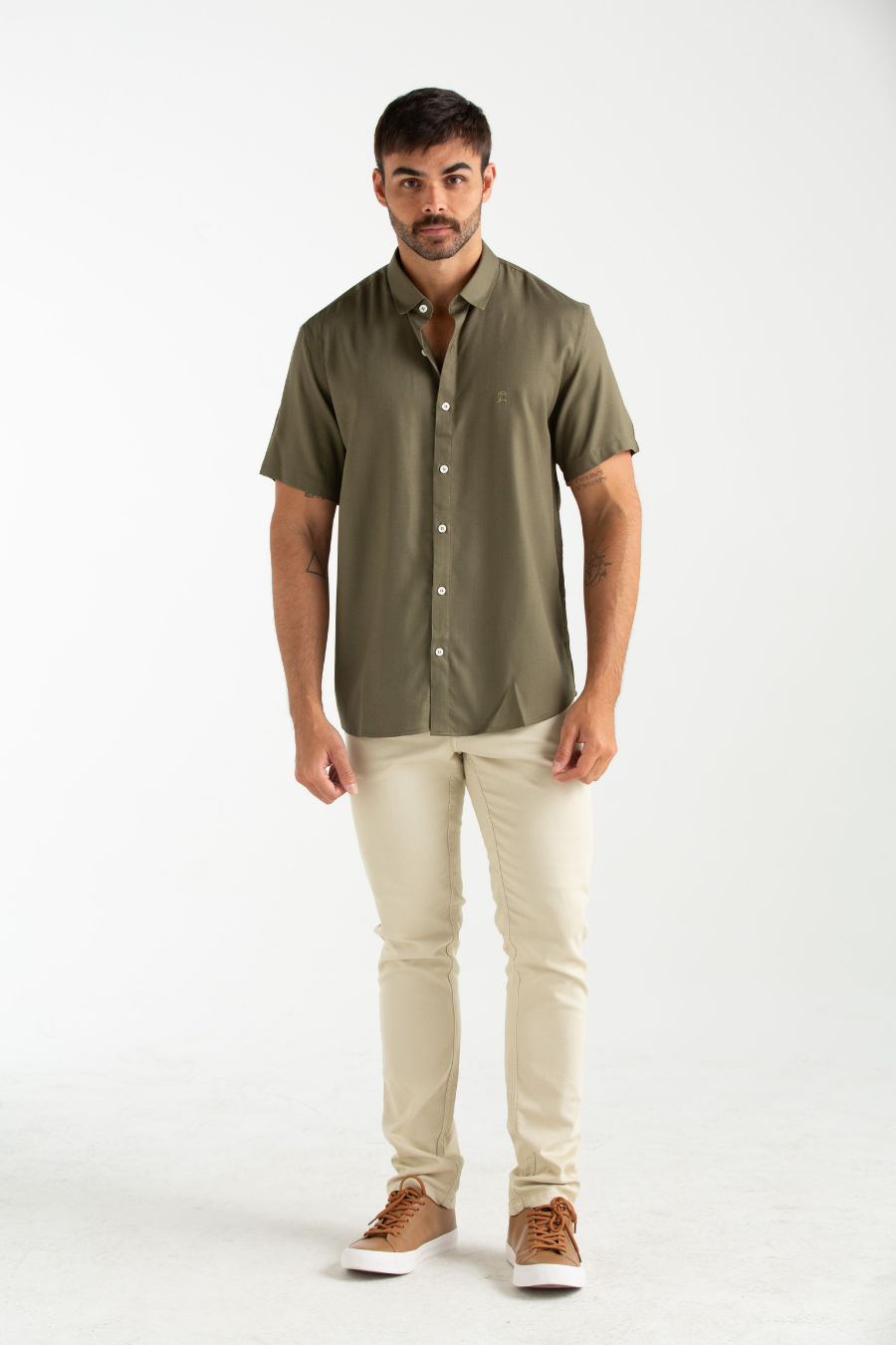 CAMISA MANGA CURTA TEC. LISO VIKING VERDE MUSGO