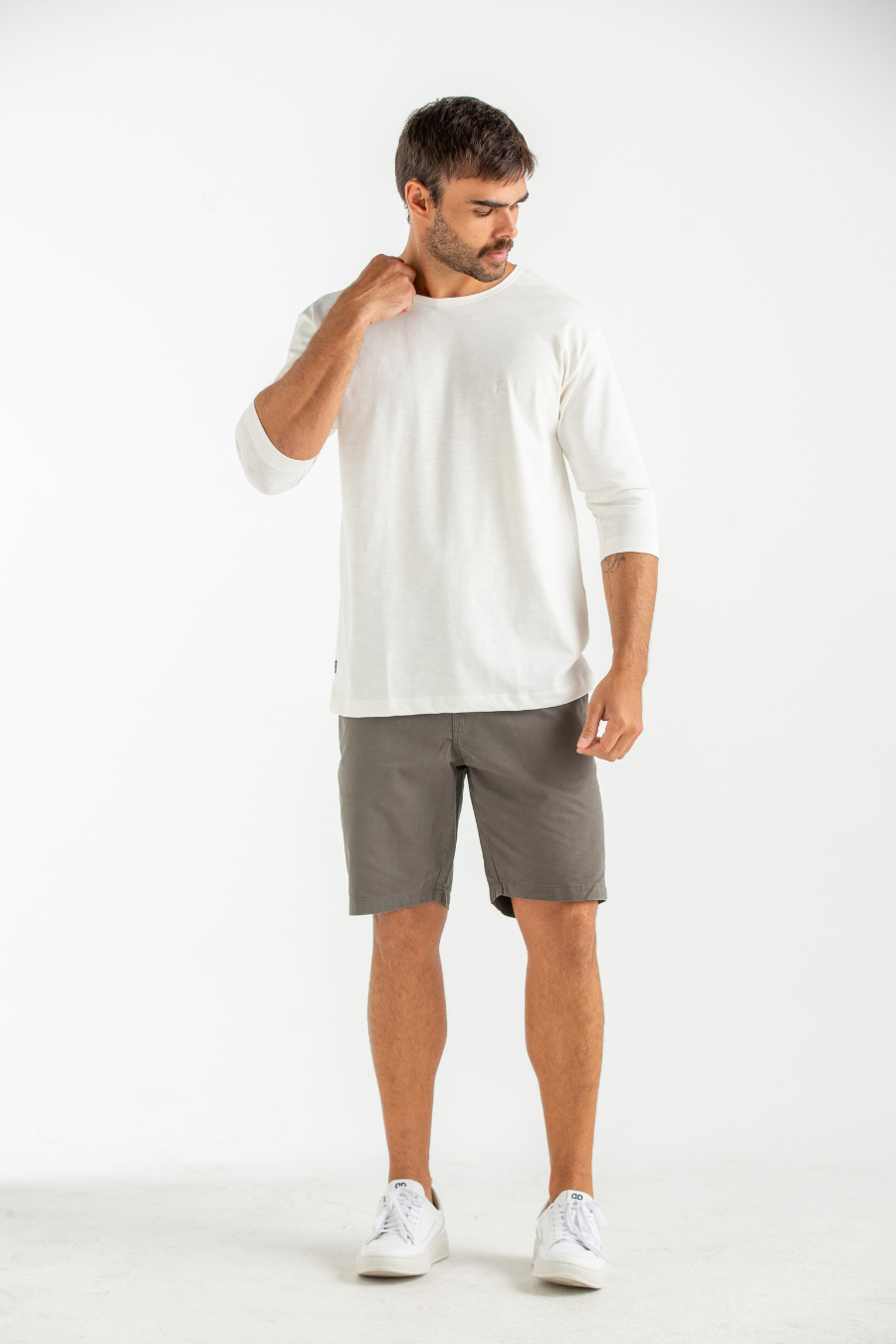 CAMISETA MANGA 3/4 MALHA RUGBY OFF WHITE