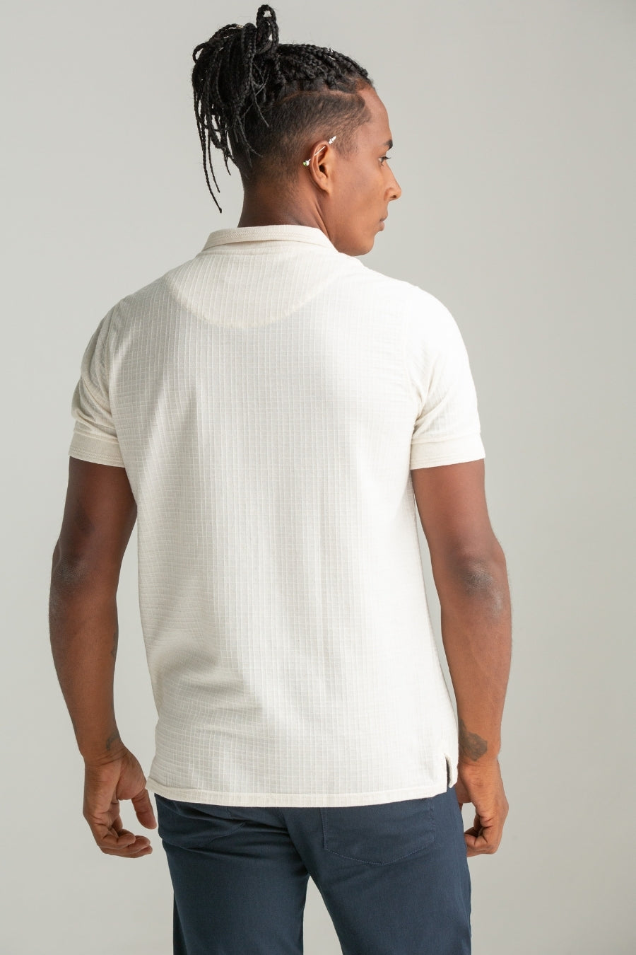 POLO MALHA MADRAS NATURAL