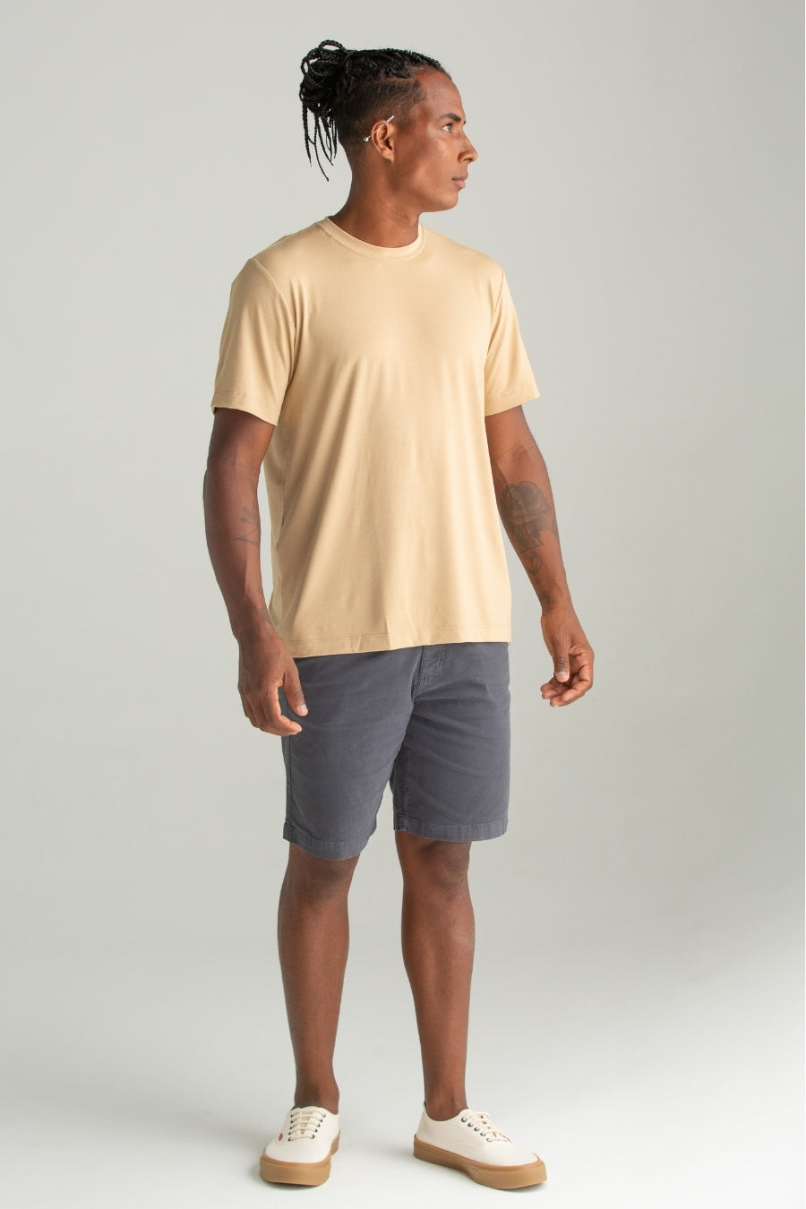 CAMISETA SLIM MODAL BEGE