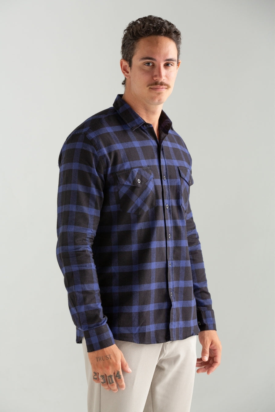 CAMISA FLANELADA XADREZ PRETO