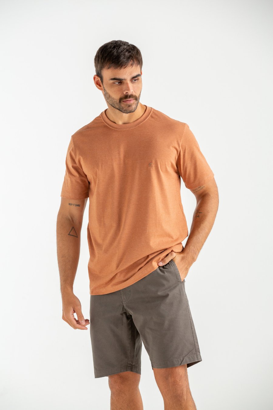 CAMISETA BASICA SLIM DENVER RECYCLE TELHA