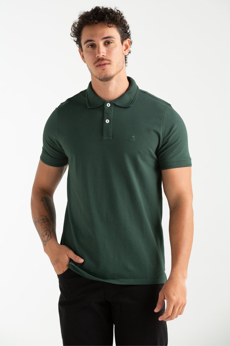 POLO PIQUET FLORA VERDE MUSGO