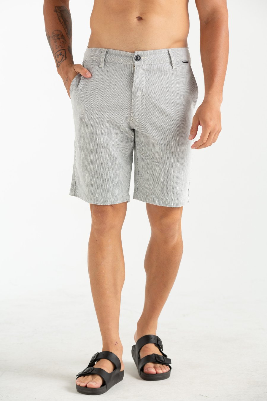 BERMUDA DE TECIDO SPORT FINO COIMBRA CINZA