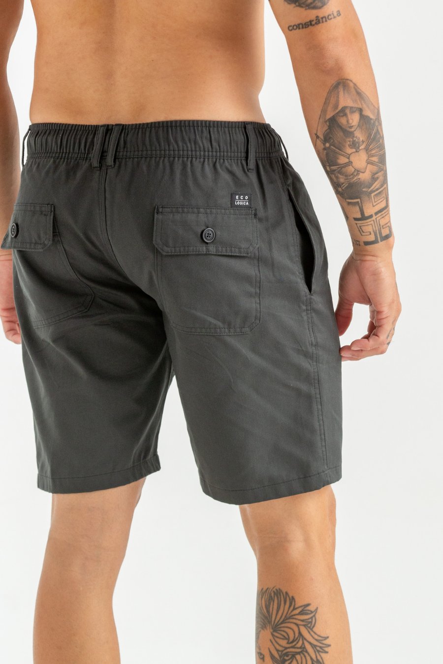 BERMUDA DE TECIDO COM ELASTICO SOTTO GRAFITE