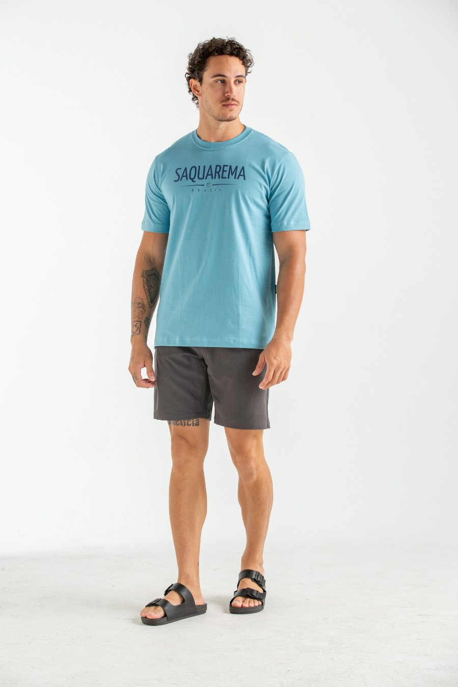 CAMISETA COM SILK SAQUAREMA AZUL JEANS