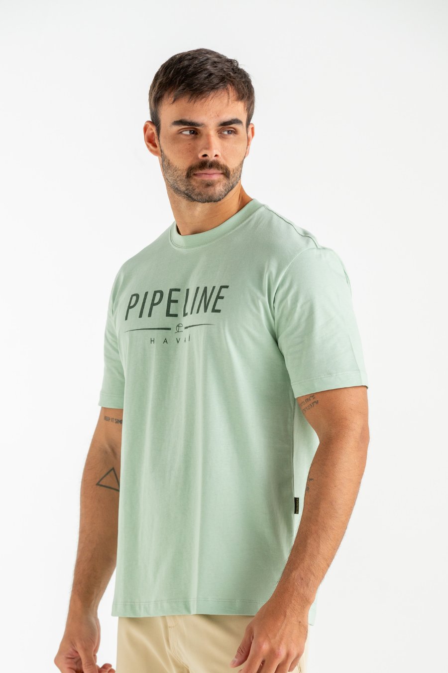 CAMISETA COM SILK PIPELINE VERDE CLARO