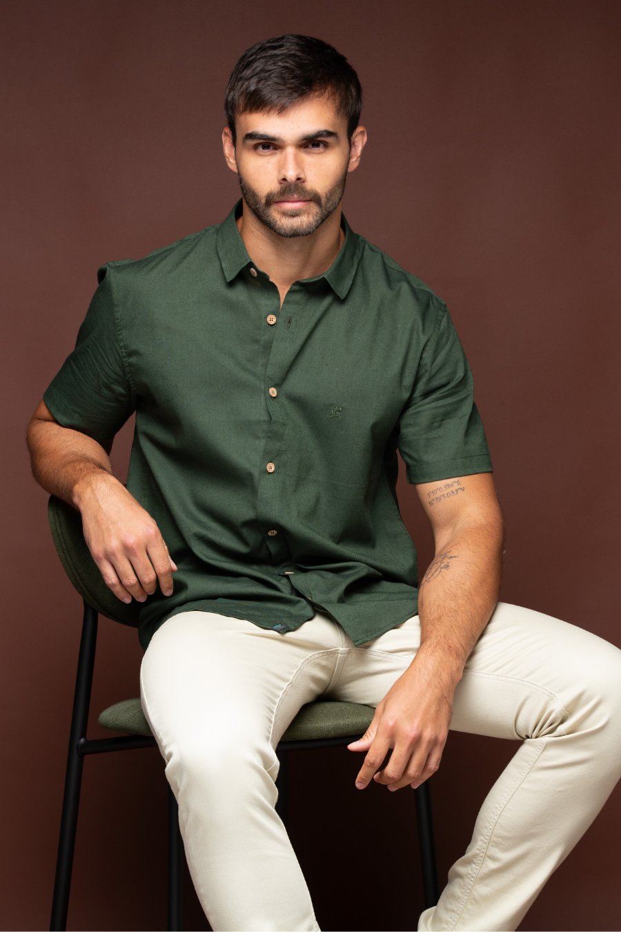 CAMISA LINHO M. VERDE MUSGO
