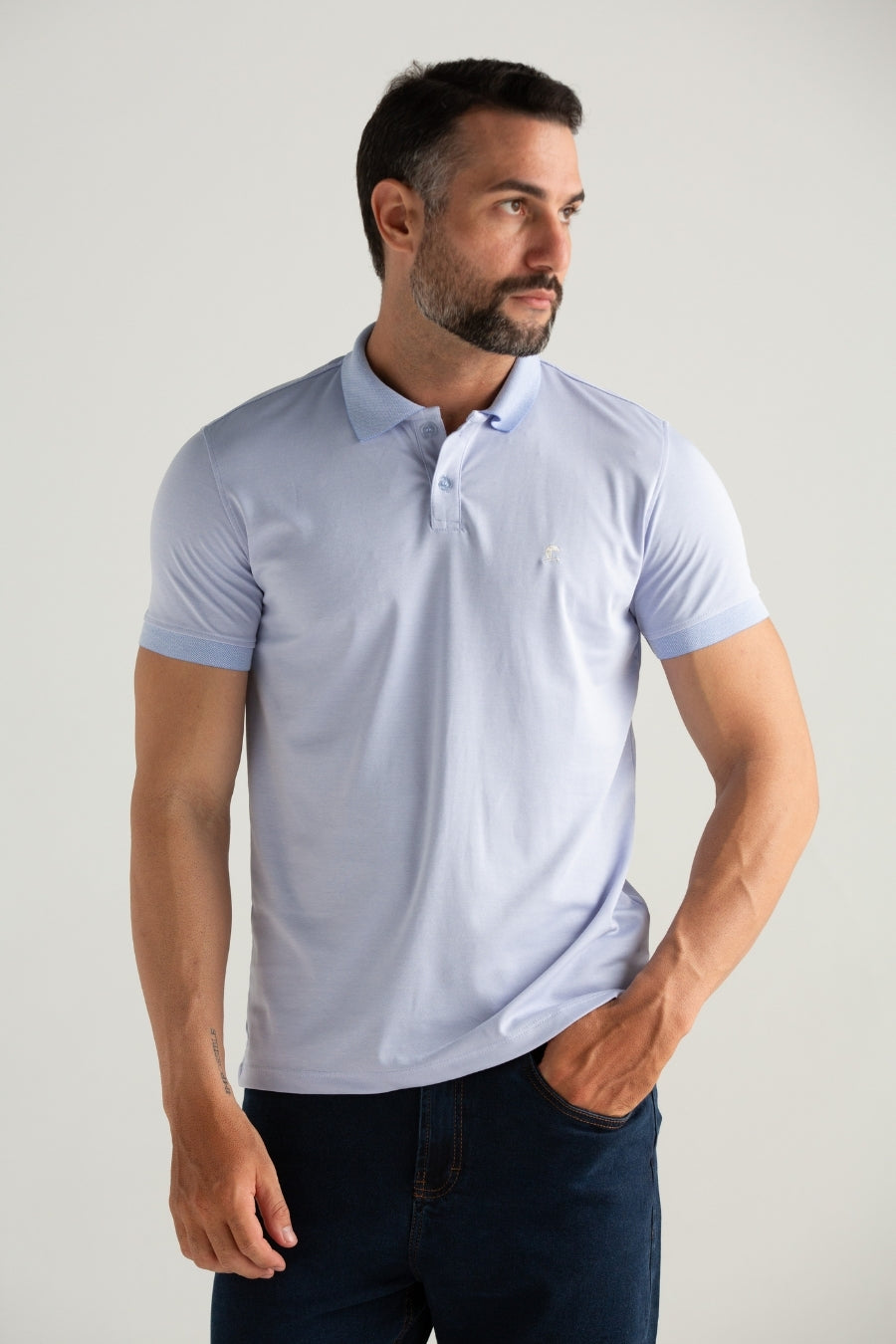 POLO OLIMPO GOLD AZUL CLARO