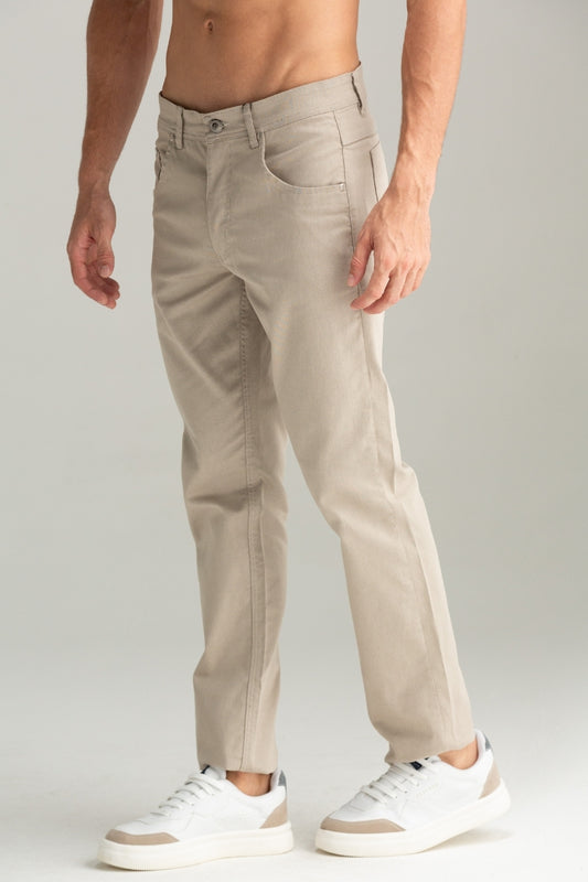 CALÇA DE TECIDO ANDREUS PLUS BEGE