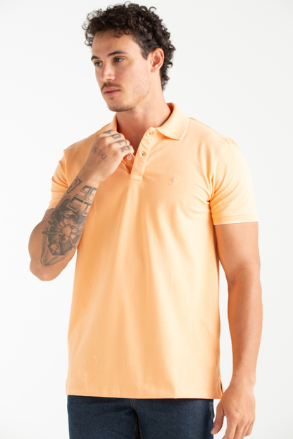 POLO PIQUET FLORA PESSEGO