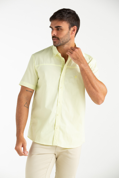 CAMISA DE TECIDO MAZZINI COM PALA VERDE LIMAO
