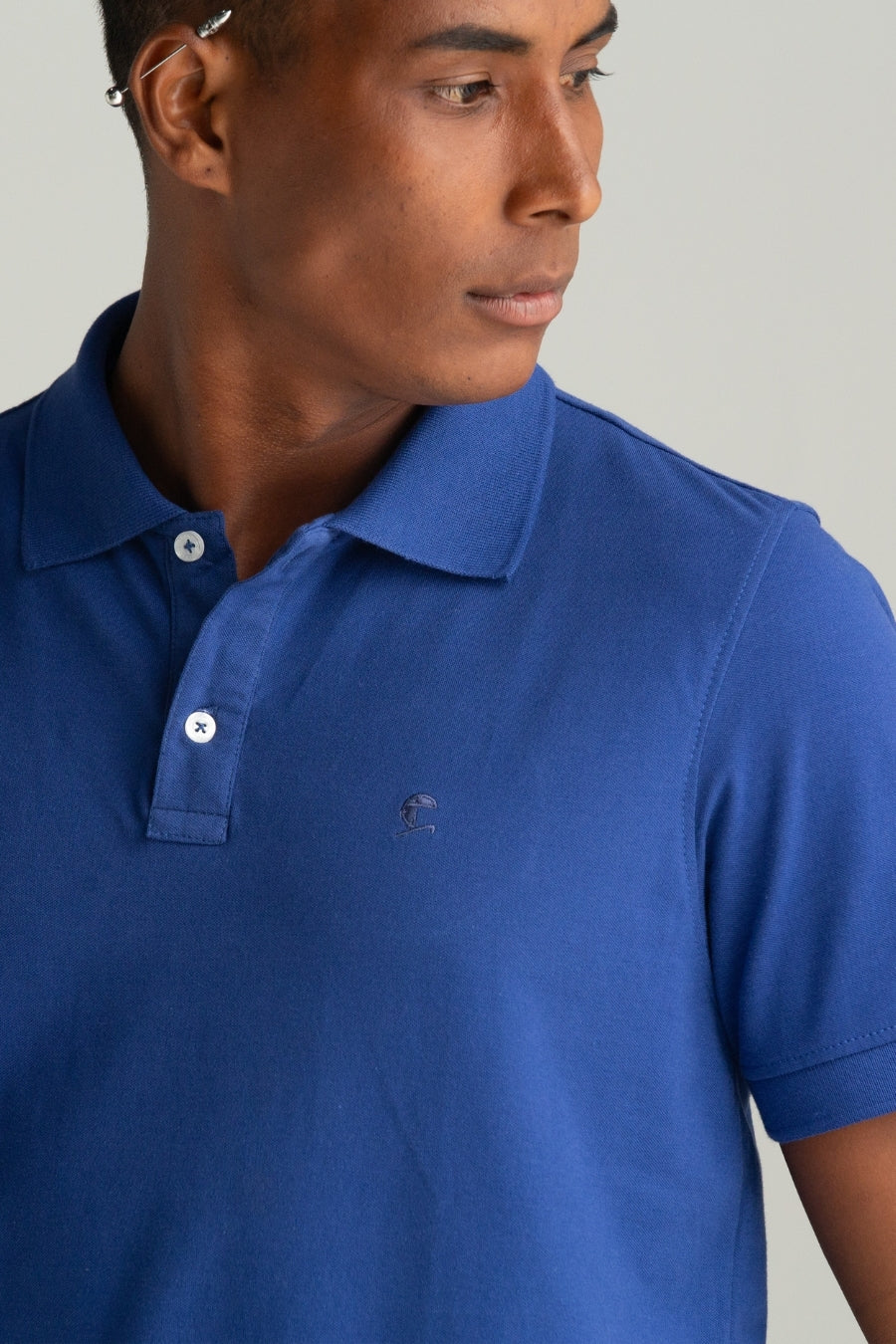 POLO PIQUET FLORA AZUL ANIL