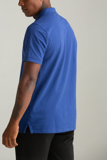 POLO PIQUET FLORA AZUL ANIL