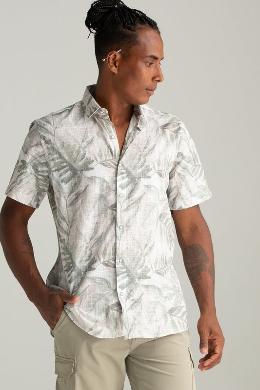 CAMISA DE TECIDO ESTAMPADO VERDE