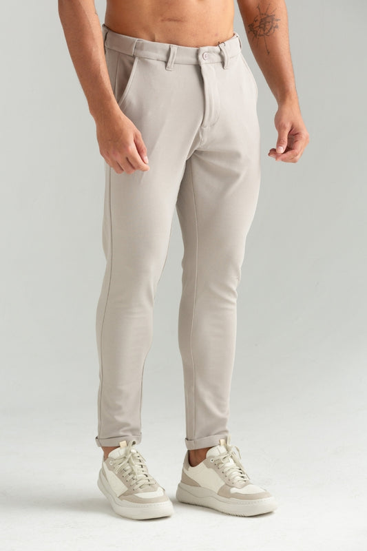 CALÇA TECH COM ELÁSTICO BEGE