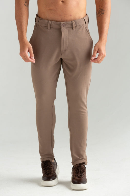 CALÇA TECH COM ELÁSTICO CAQUI