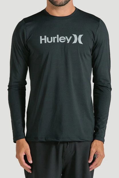 LYCRA HURLEY MANGA LONGA SURF ONE & ONLY PRETA