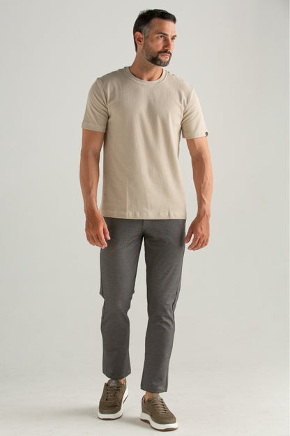 CAMISETA MALHA SLIM EGEU AREIA