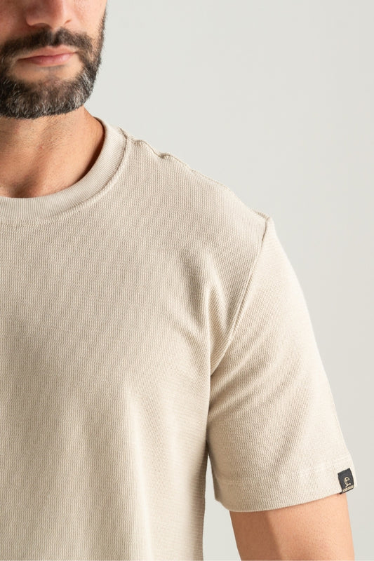 CAMISETA MALHA SLIM EGEU AREIA