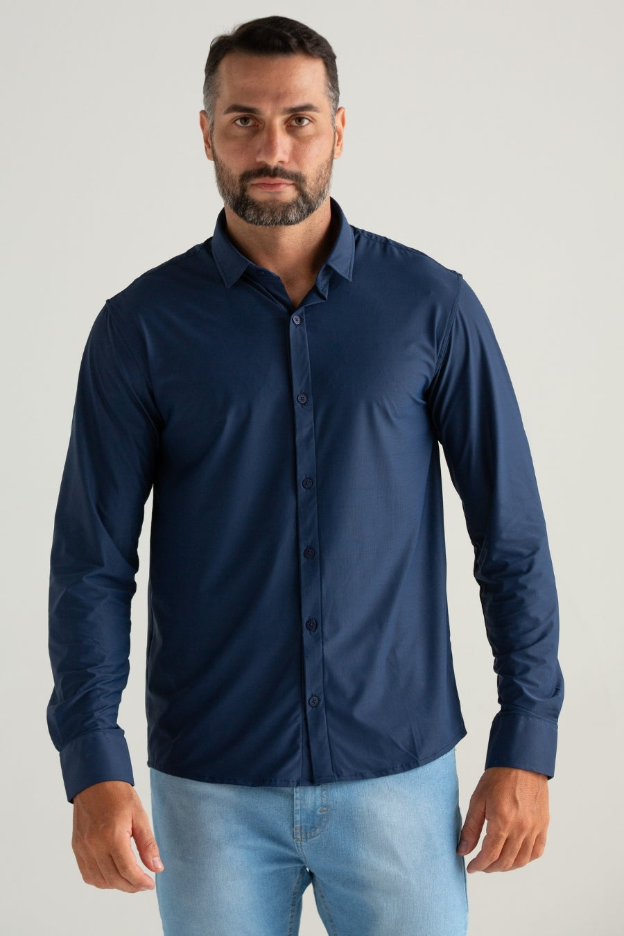CAMISA MANGA LONGA TECH GIANT MARINHO