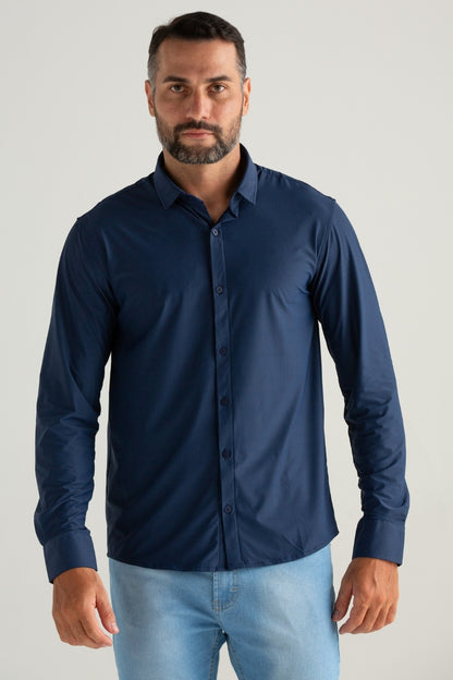 CAMISA MANGA LONGA TECH GIANT MARINHO