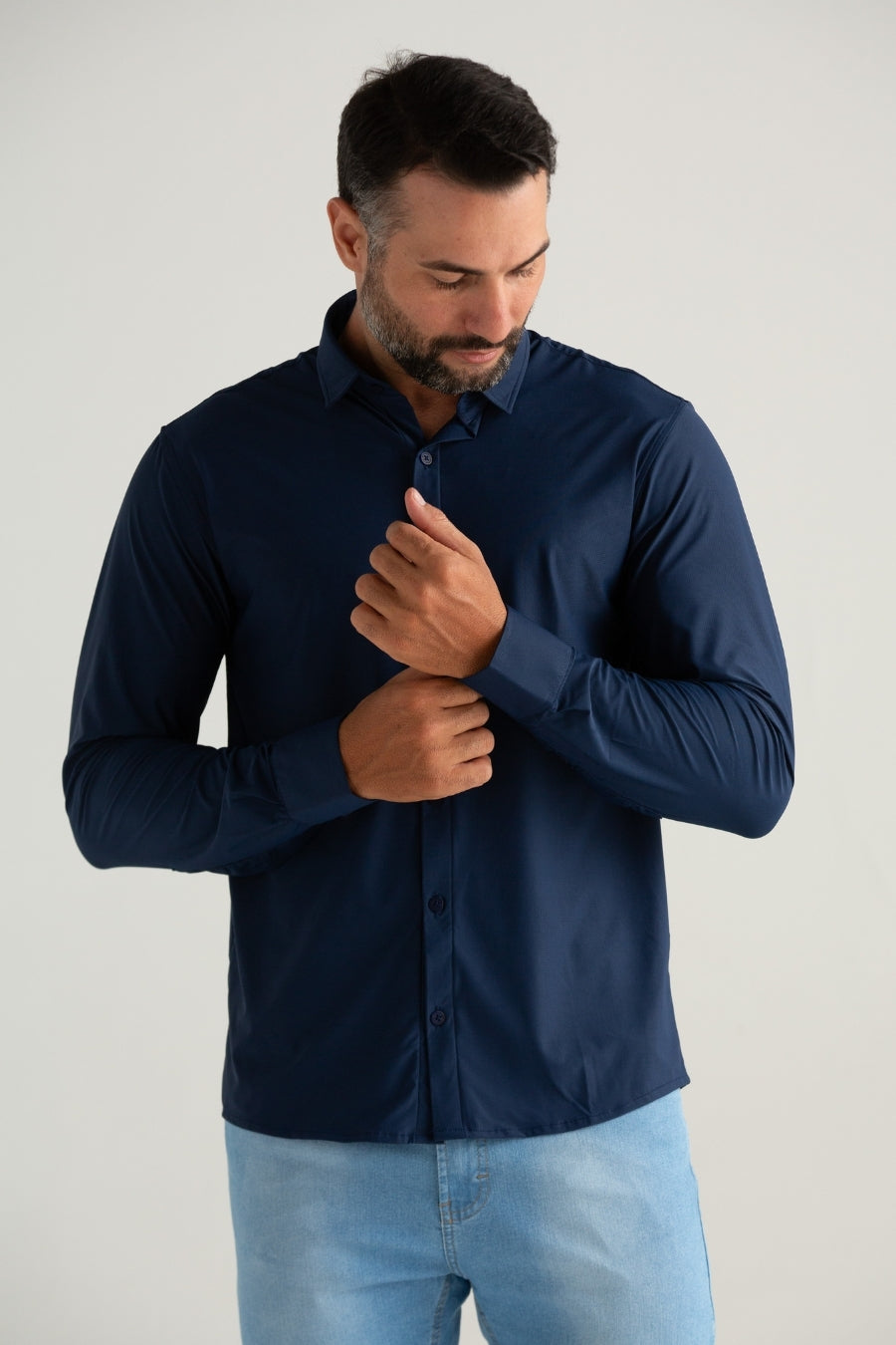 CAMISA MANGA LONGA TECH GIANT MARINHO