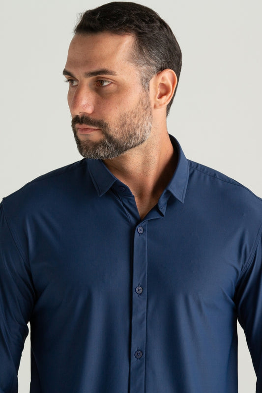 CAMISA MANGA LONGA TECH GIANT MARINHO