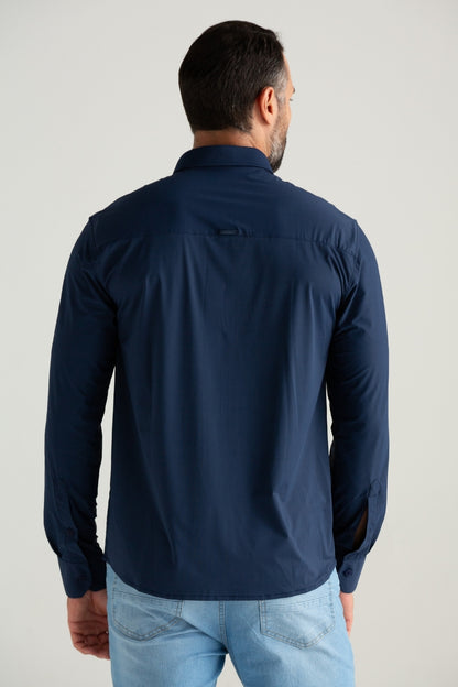 CAMISA MANGA LONGA TECH GIANT MARINHO