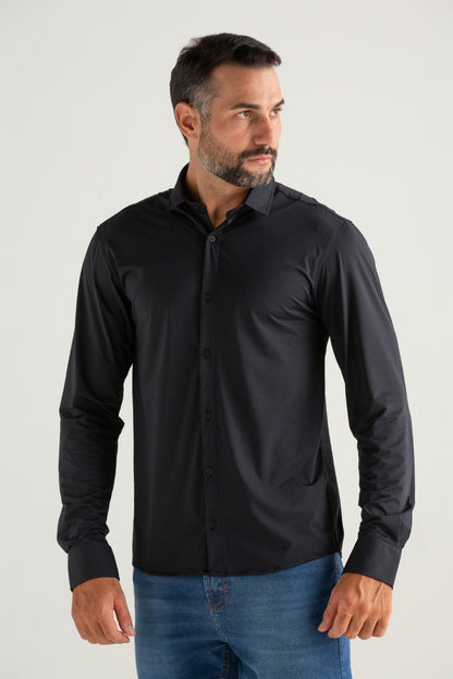 CAMISA MANGA LONGA TECH GIANT PRETO