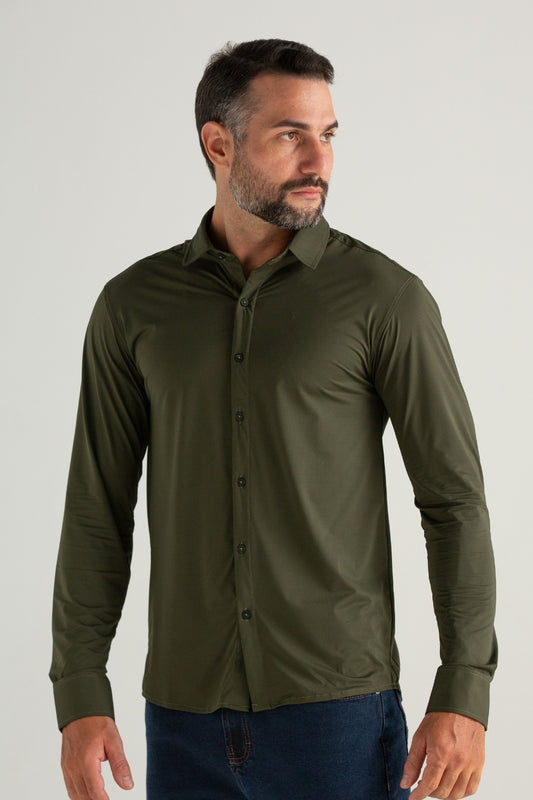 CAMISA MANGA LONGA TECH GIANT VERDE MUSGO