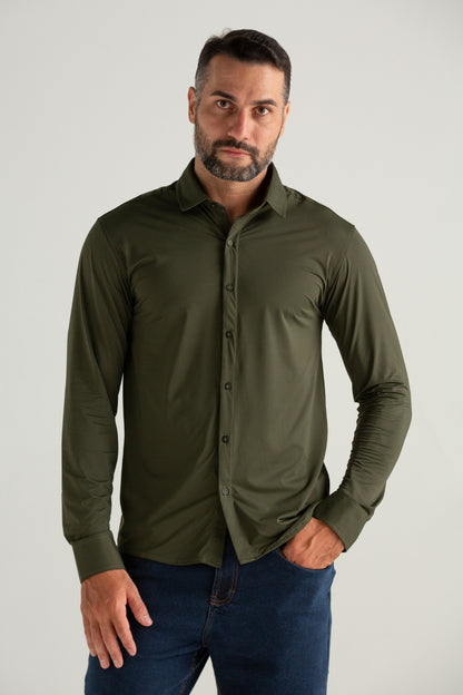 CAMISA MANGA LONGA TECH GIANT VERDE MUSGO
