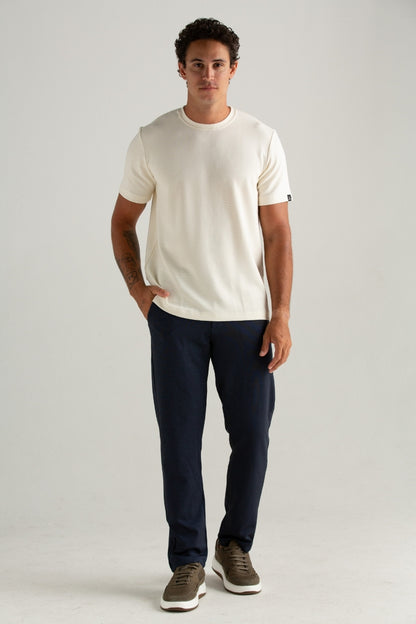 CALÇA DE TECIDO SPORT FINO PONTO ROMA MARINHO