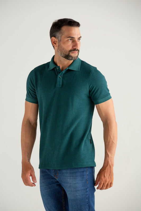 POLO TEXTURIZADO HERITAGE VERDE MUSGO