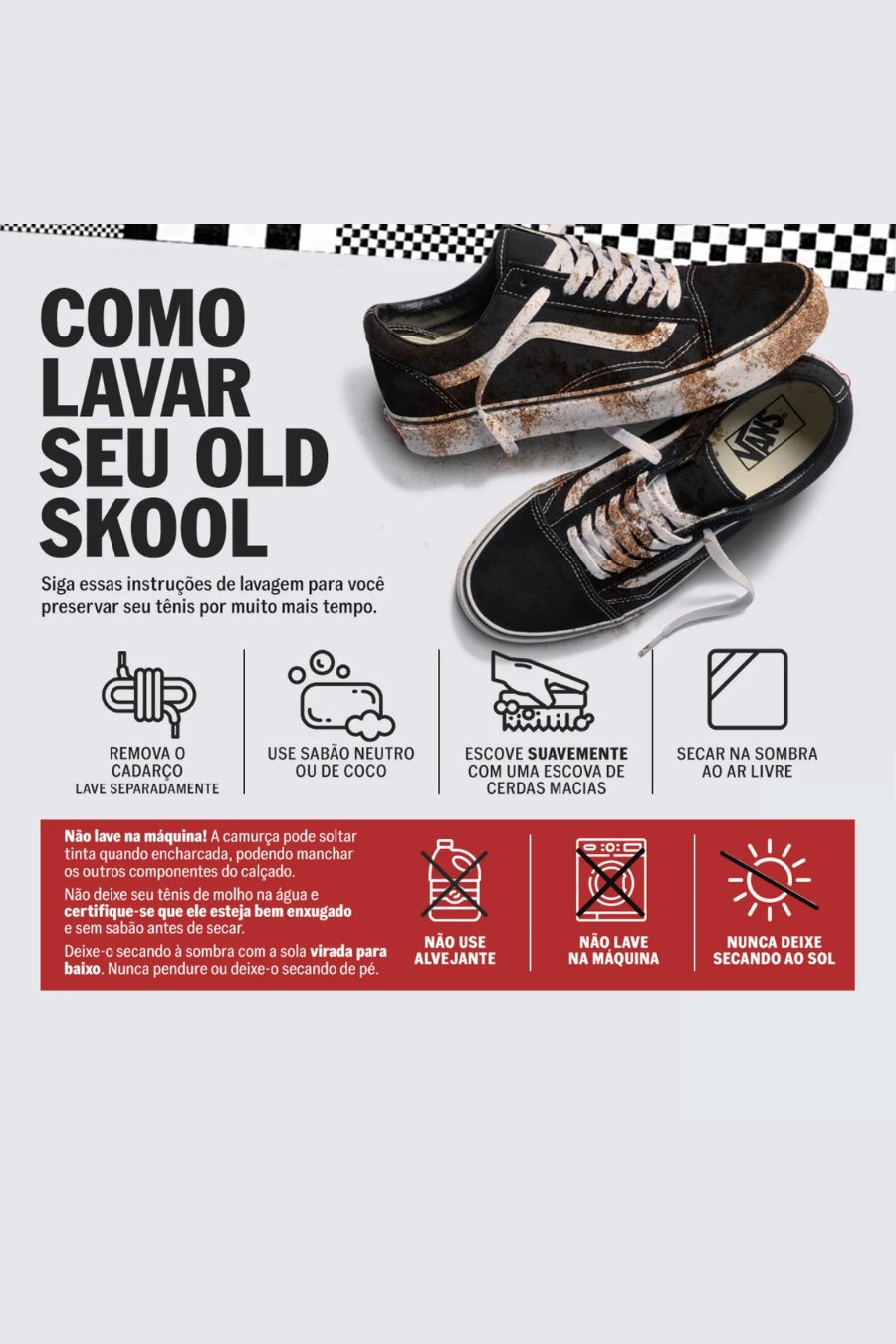 TENIS VANS OLD SKOOL QUADRICULADO BLACK/WHITE