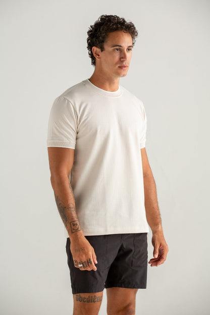 CAMISETA BRILHO DO SOL C/GOLA E PUNHO OFF WHITE