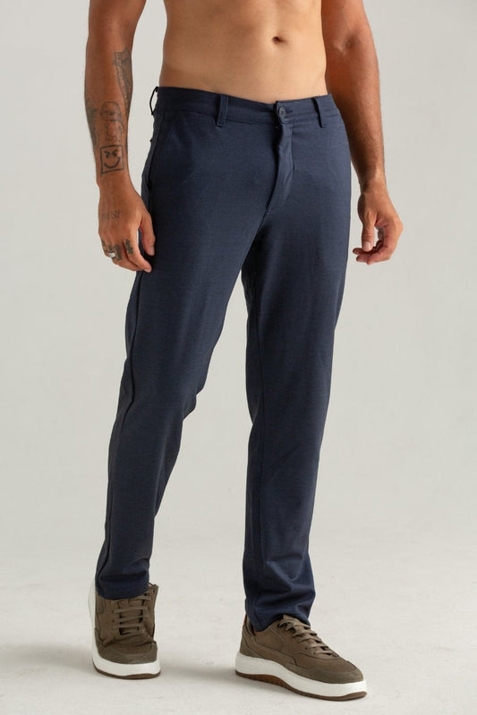 CALÇA DE TECIDO SPORT FINO PONTO ROMA MARINHO