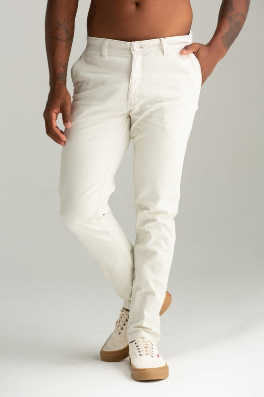 CALÇA DE TECIDO SPORT FINO COM CADARÇO OFF WHITE