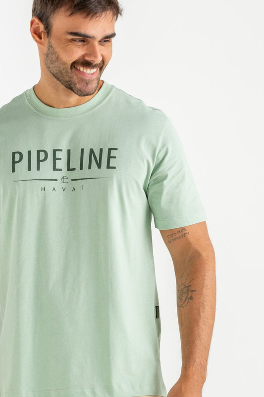 CAMISETA COM SILK PIPELINE VERDE CLARO