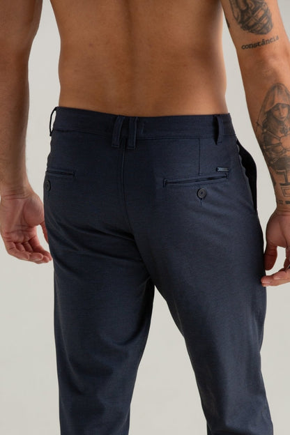 CALÇA DE TECIDO SPORT FINO PONTO ROMA MARINHO