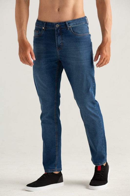 CALÇAS JEANS REGULAR AZUL ESCURO