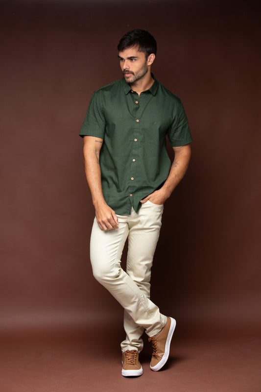 CAMISA LINHO M. VERDE MUSGO