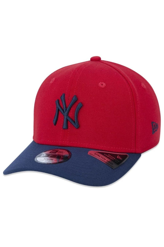 BONÉ INFANTIL 9FIFTY STRETCH SNAP SNAPBACK MLB NEW YORK YANKEES ABA CURVA VERMELHO